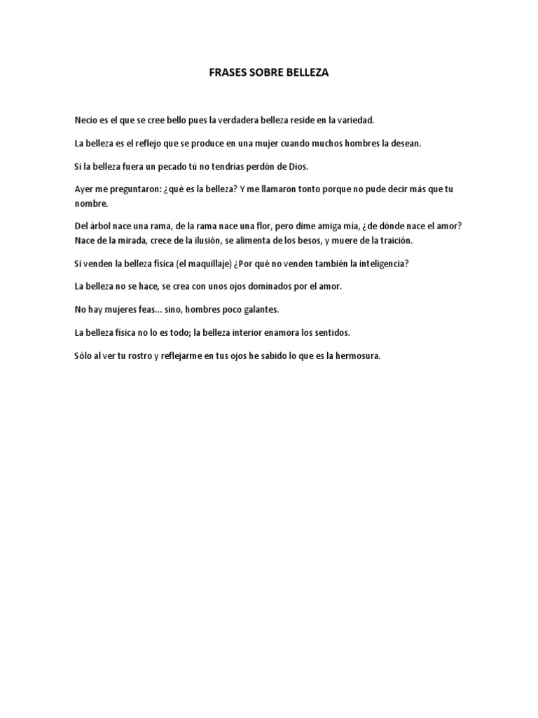 Frases Inspiradoras sobre Belleza | PDF, image size:768x1024