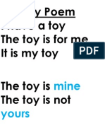 The Toy Poem Ihaveatoy The Toy Is For Me Itismytoy