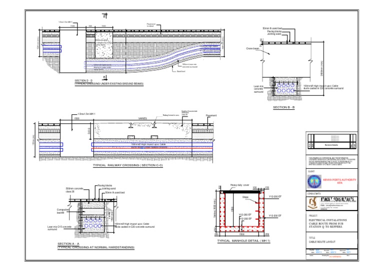 Section B - B: Section D - D (Typical Crossing Under Existing Ground ...