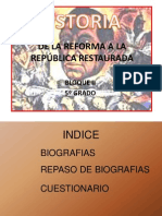 DE LA REFORMA A LA REPÃšBLICA RESTAURADA modificado