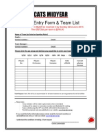 Entry Form and Team List