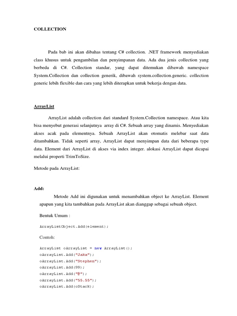 C# Collections: ArrayList dan LinkedList | PDF | Teknologi & Rekayasa