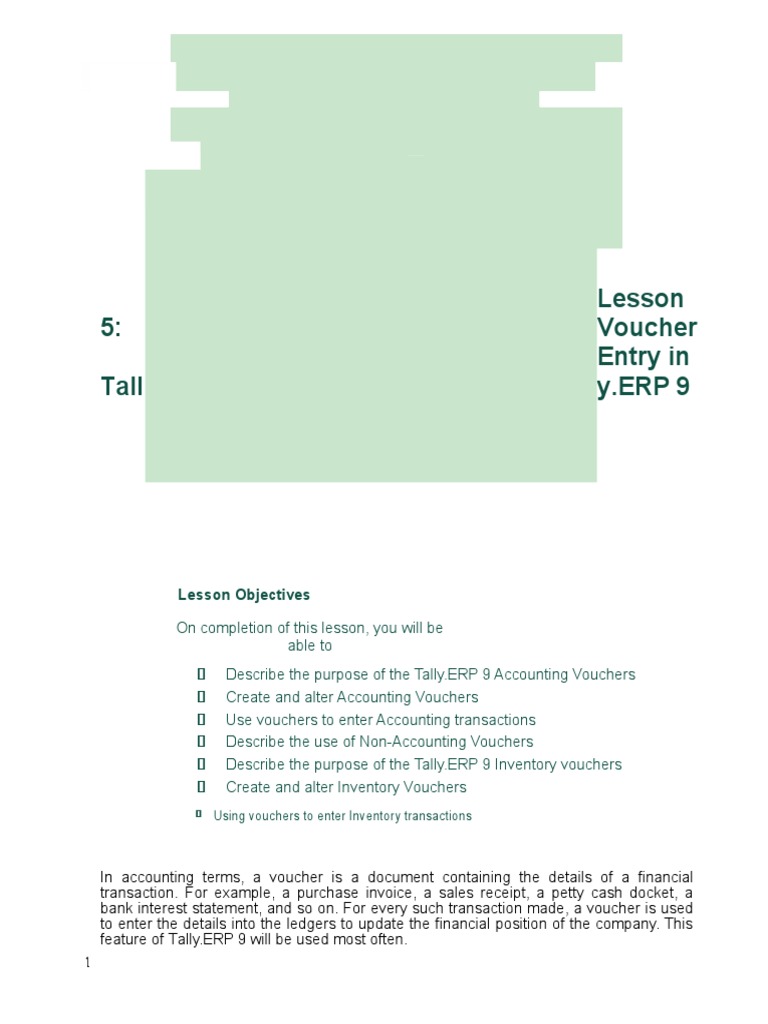 Tally.ERP 9 Voucher Entry Guide | PDF | Voucher | Invoice