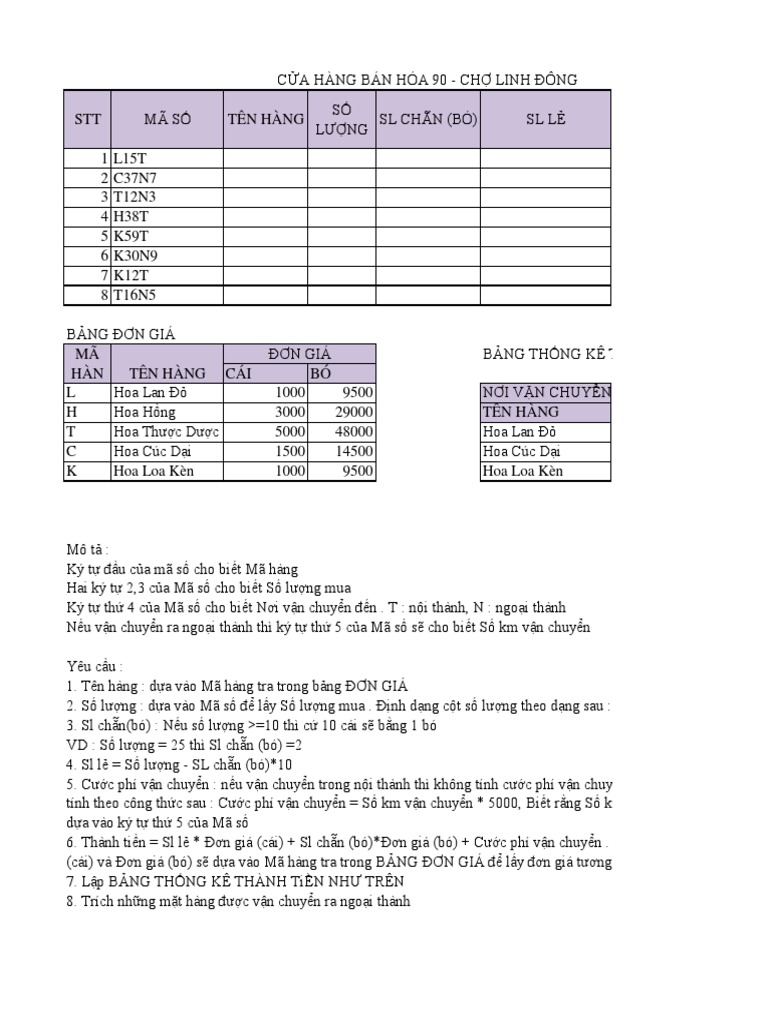 Bai Tap Excel 2007 | PDF
