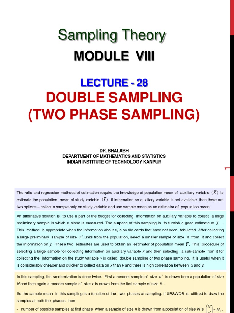 Advanced Sampling Techniques | PDF | Sampling (Statistics) | Mean