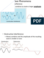 Constructive Interference: - Two Waves That Combine To Create A Larger Amplitude