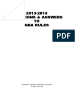 2013-2014 Questions & Answers TO Nba Rules: Nba Case Book Q+a Front Matter 2014 Edition - 8-26-2013, 9-4-2013, 9-9-2013