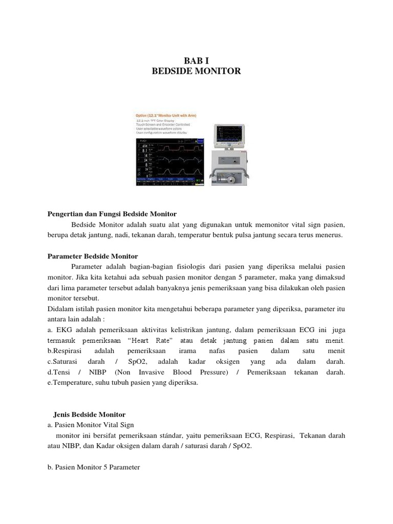 Fungsi dan Cara Kerja Bedside Monitor | PDF