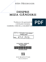 Martin Heidegger - Despre Miza Gandirii PDF