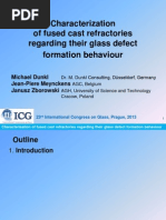 Characterization of Fused Cast Refractories Regarding Their Glass Defect Formation Behaviour