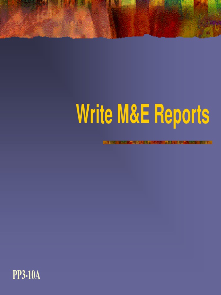 M&E Reporting Guide with Examples | PDF