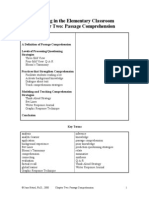 Reading in The Elementary Classroom Chapter Two: Passage Comprehension