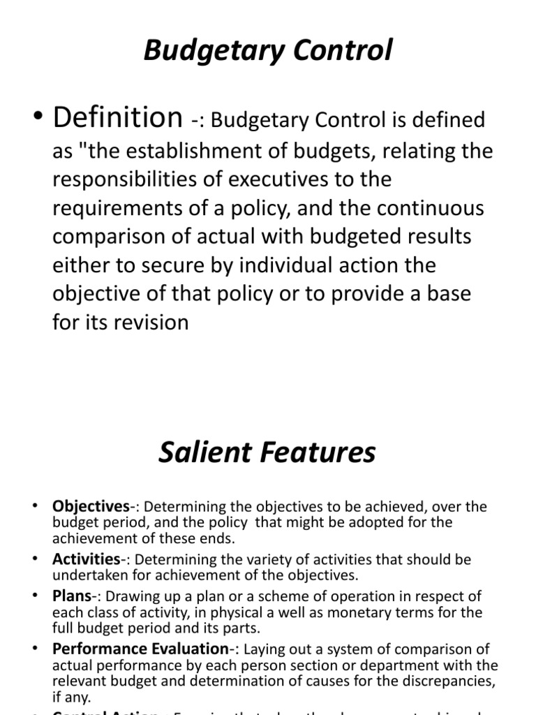 Understanding Budgetary Control | PDF | Finance & Money Management