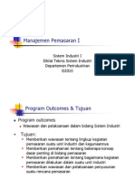 Manajemen Pemasaran I: Sistem Industri I