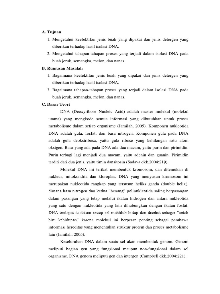 Laporan Isolasi Dna Buah