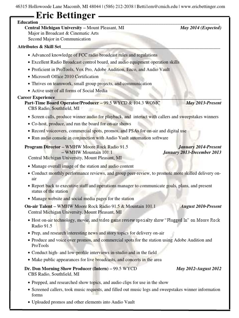 Multimedia Producer Resume Overview | PDF | Broadcasting | Cbs