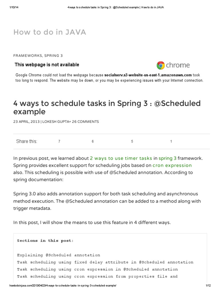4 Ways To Schedule Tasks in Spring 3 scheduled Example How To Do