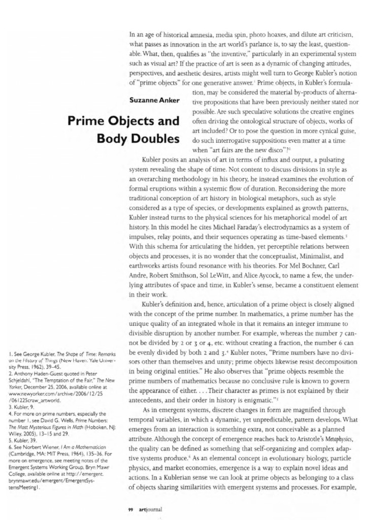 Exploring Prime Objects in Art | PDF | Emergence | Prime Number