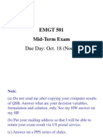 EMGT 501 Mid-Term Exam: Due Day: Oct. 18 (Noon)