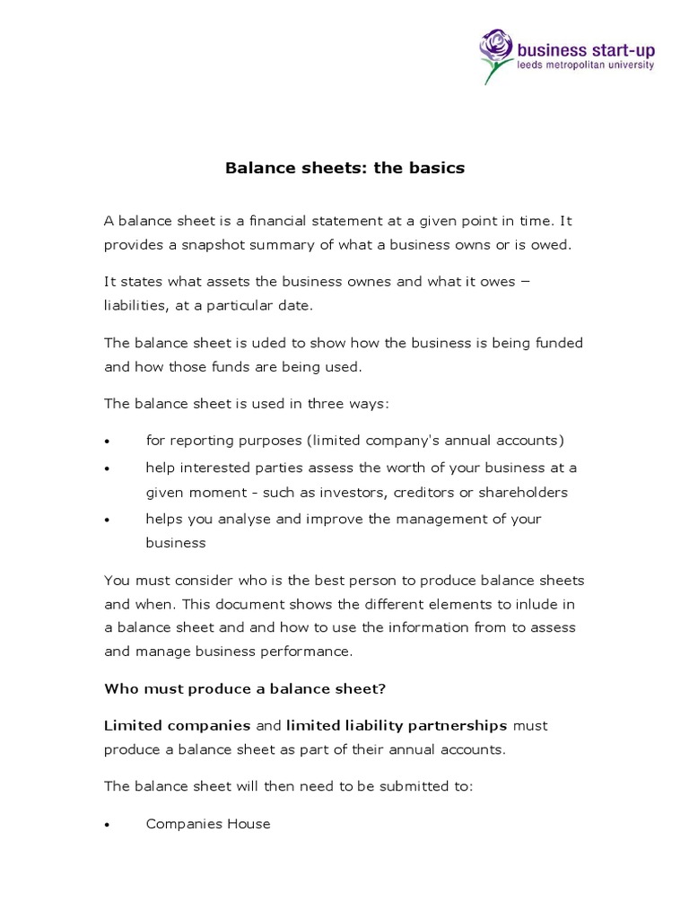 Understanding Balance Sheets Basics | PDF | Balance Sheet | Depreciation