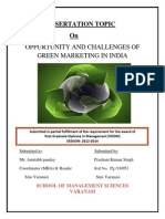 Oppurtunity and Challenges of Green Marketing in India: Dissertation Topic On