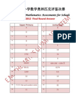 2012 Final Round Answer: International Mathematics Assessments For Schools