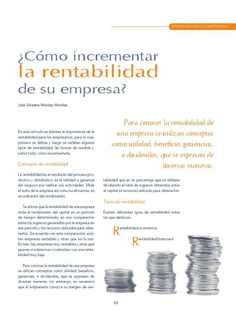 Estrategias para Incrementar Rentabilidad | PDF | Beneficio (economía ...