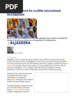 Sri Lanka Need For Credible International Investigations