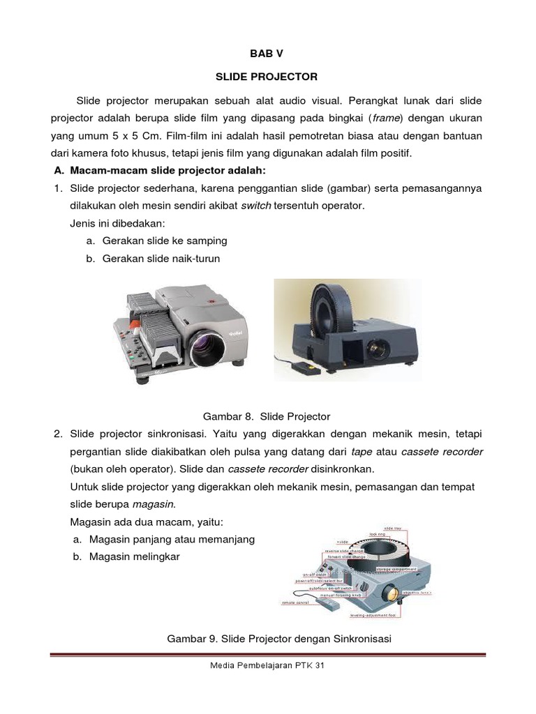 Jenis dan Penggunaan Slide Projector | PDF | Seni