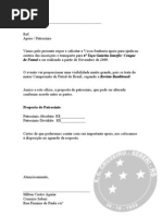 Modelo de Carta de Pedido de Apoio  Relaçãoual 