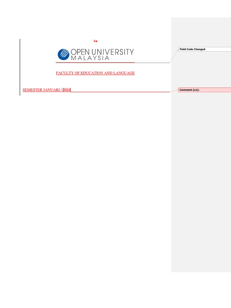 Faculty of Education and Language Field Code Changed PDF