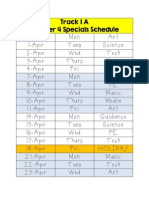 Quarter 4 Specials Schedule