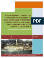 Manual Instructivo para el Levantamiento de Suelos aplicados para la Macro, Meso y Micro Zonificación Ecológica y Económica en base al enfoque territorial