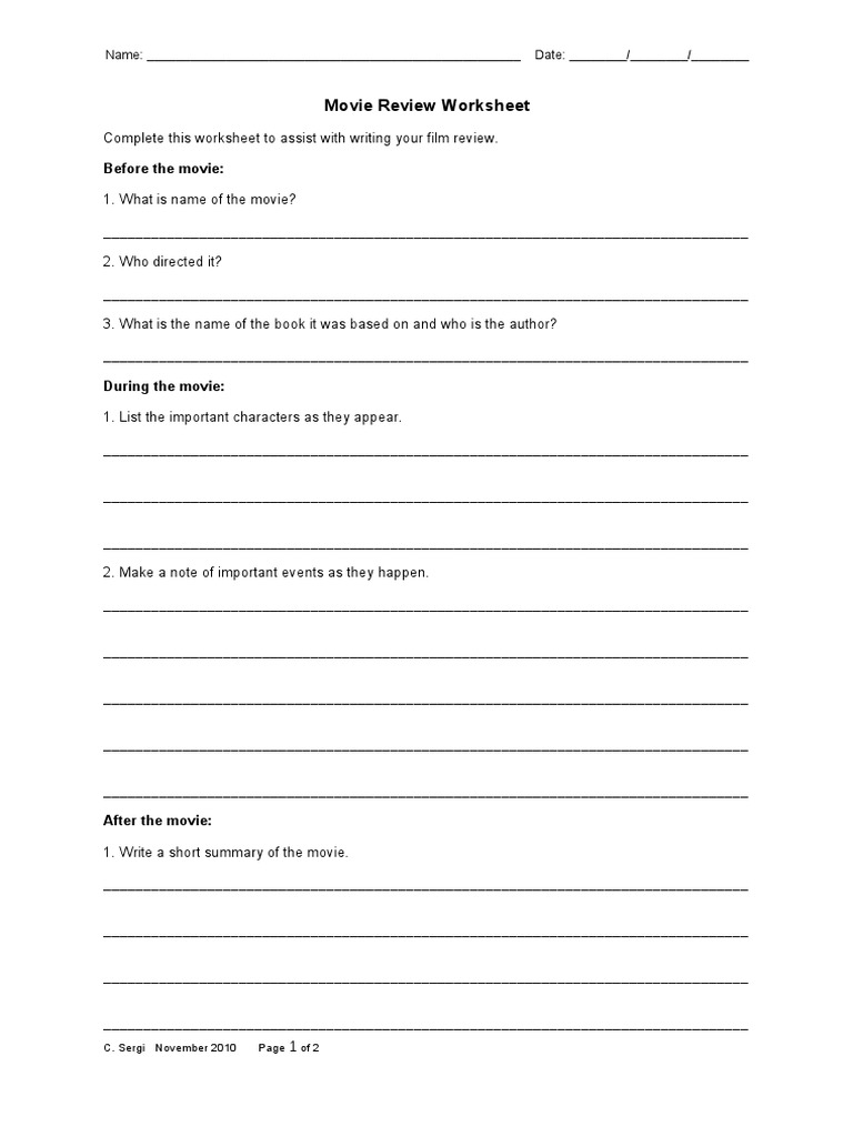 worksheet Forrest Gump Worksheet movie review worksheet 1