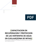 Capacitacion en Recuperacion y Proteccion de Las Vertientes de Agua, Informe