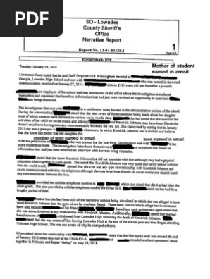 Kendrick Johnson Email Confession Incident Report Redacted Violence