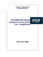 Poradnik Dla Studentów Piszących Pracę Licencjacką Lub Magisterską PDF