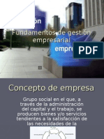 Fundamentos de Gestión Empresarial (Concepto de Empresa)