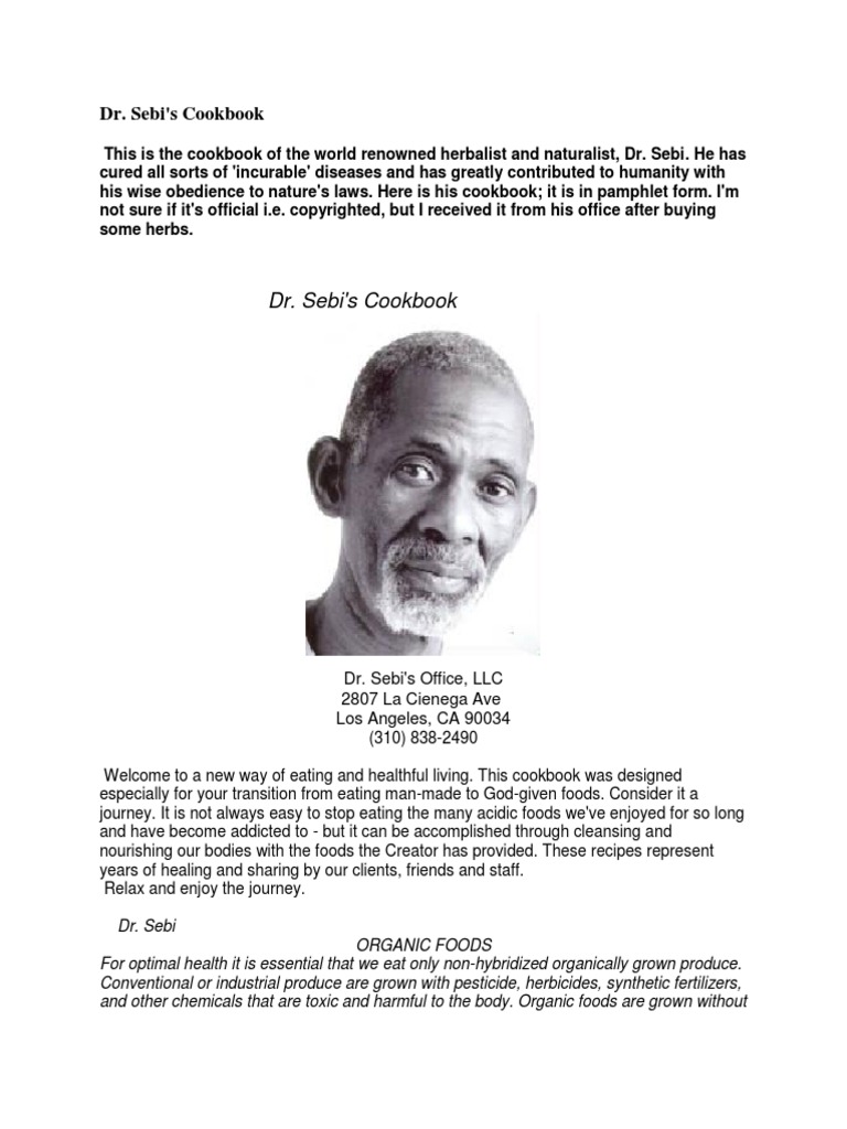 Dr. Sebi's Cookbook | PDF | Tomato Sauce | Salad
