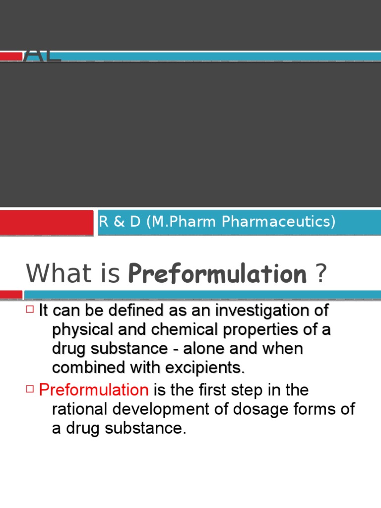 Pharmaceutical Pre Formulation | PDF | Acid Dissociation Constant ...