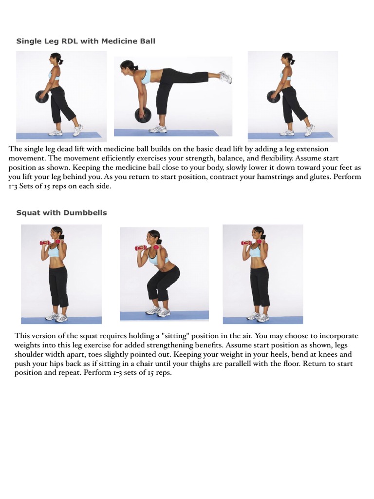 Medicine Ball Single Leg Deadlift Guide | PDF | Wellness | Lifestyle