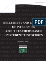 Reliability and Validity of infeRences about teacheRsbased on student test scoRes