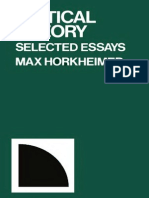 Horkheimer, Max - Critical Theory (Continuum, 1972)
