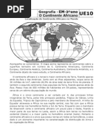 UE10 - 3º ano - O Continente Africano