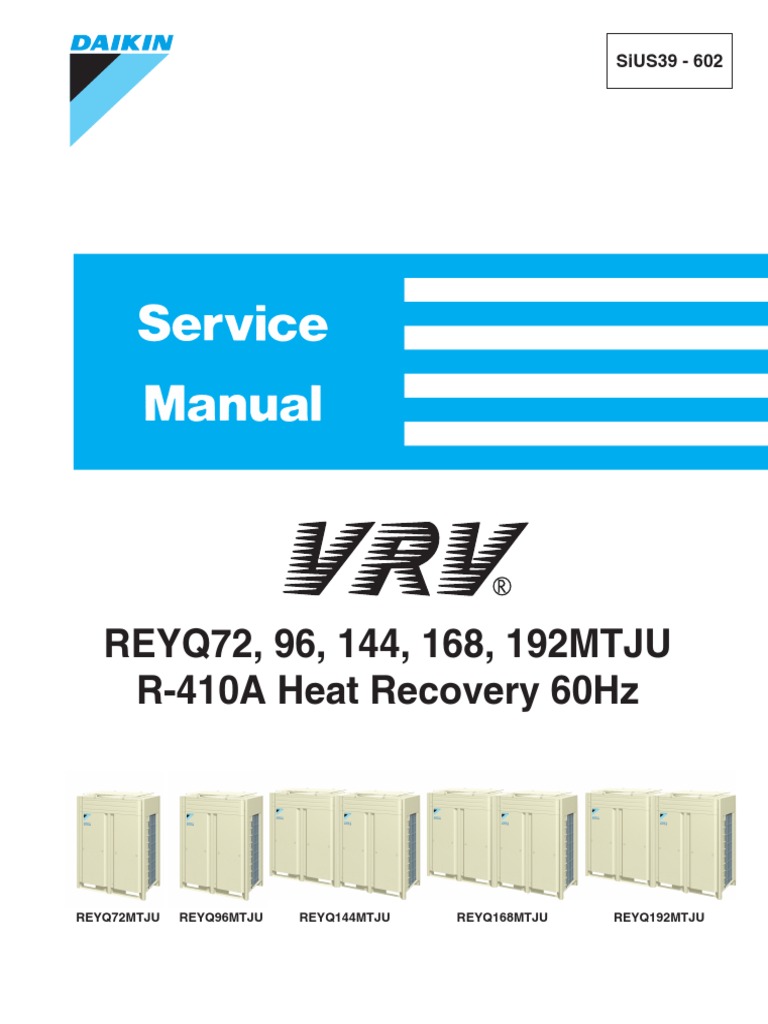 VRV Heat Recovery Service Manual - SiUS39-602 - Daikin | Air