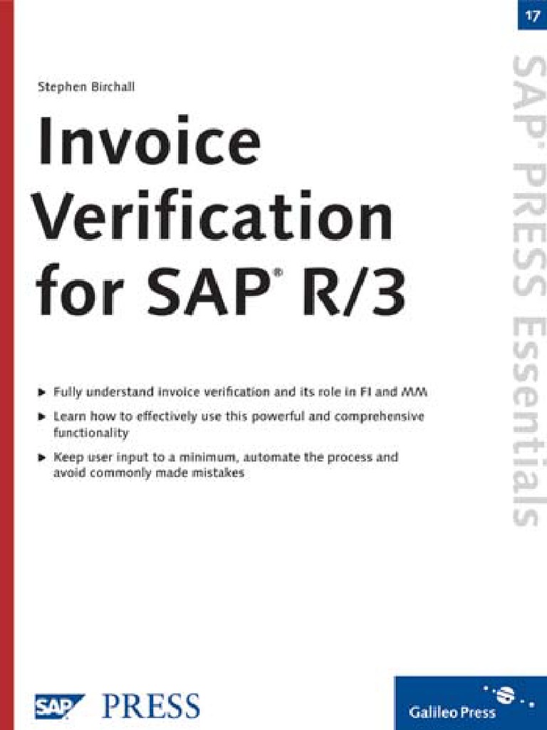 Invoice Verification For Sap r3 | PDF | Invoice | Payments