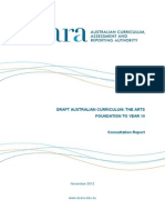 Acara The Arts Consultation Report 2012