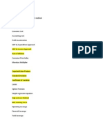 Elasticity, GDP, Costing, Valuation, Ratios, Break-even, Variance