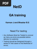 QA Training: Kannan J and Bhaskar B.S