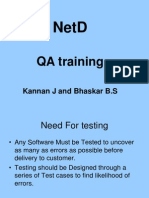 QA Training: Kannan J and Bhaskar B.S